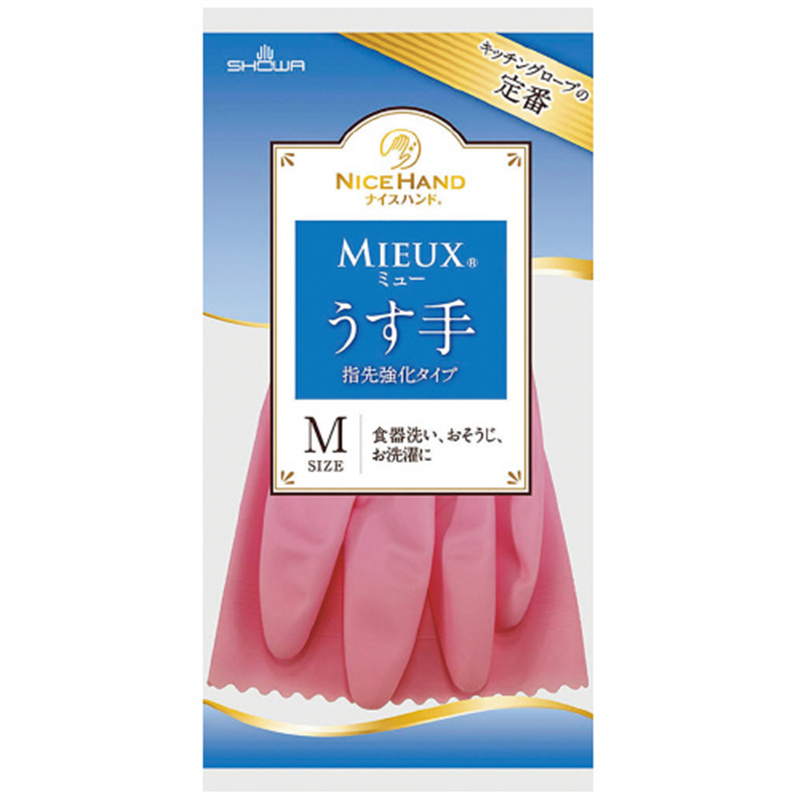 ショーワグローブ ナイスハンドミュー薄手 Mサイズ ピンク 1個（ご注文単位1個）【直送品】