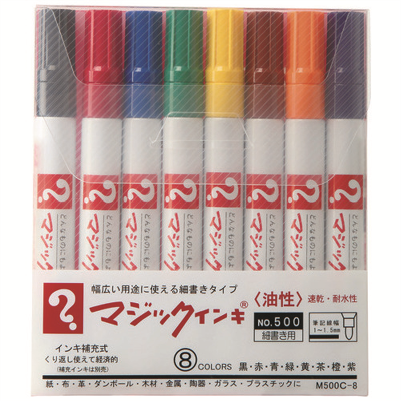 寺西化学工業 マジックインキ M500C-8 細書 8色セット  1個（ご注文単位1個）【直送品】