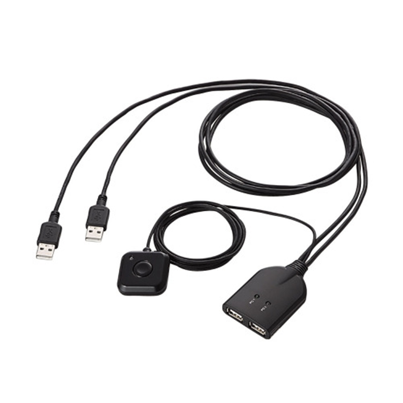 エレコム パソコン切替器 手元スイッチ付 KM-A22BBK  1個（ご注文単位1個）【直送品】