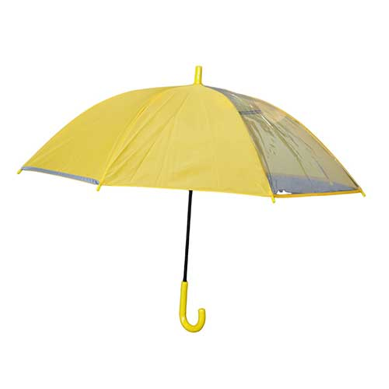 ハピラ 子供ジャンプ傘イエロー 窓付き 55cm  1個（ご注文単位1個）【直送品】