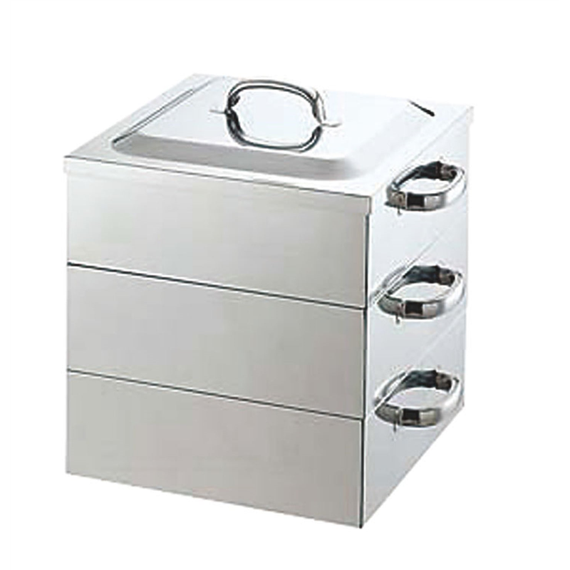 PE 18-8業務用角蒸器 2段 45cm 1個（ご注文単位1個）【直送品】
