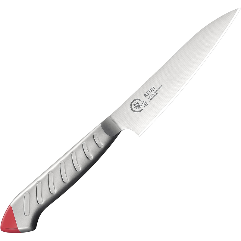 龍治 ステンカラー ペティ 125mm 赤 RYS-19R 1個（ご注文単位1個）【直送品】