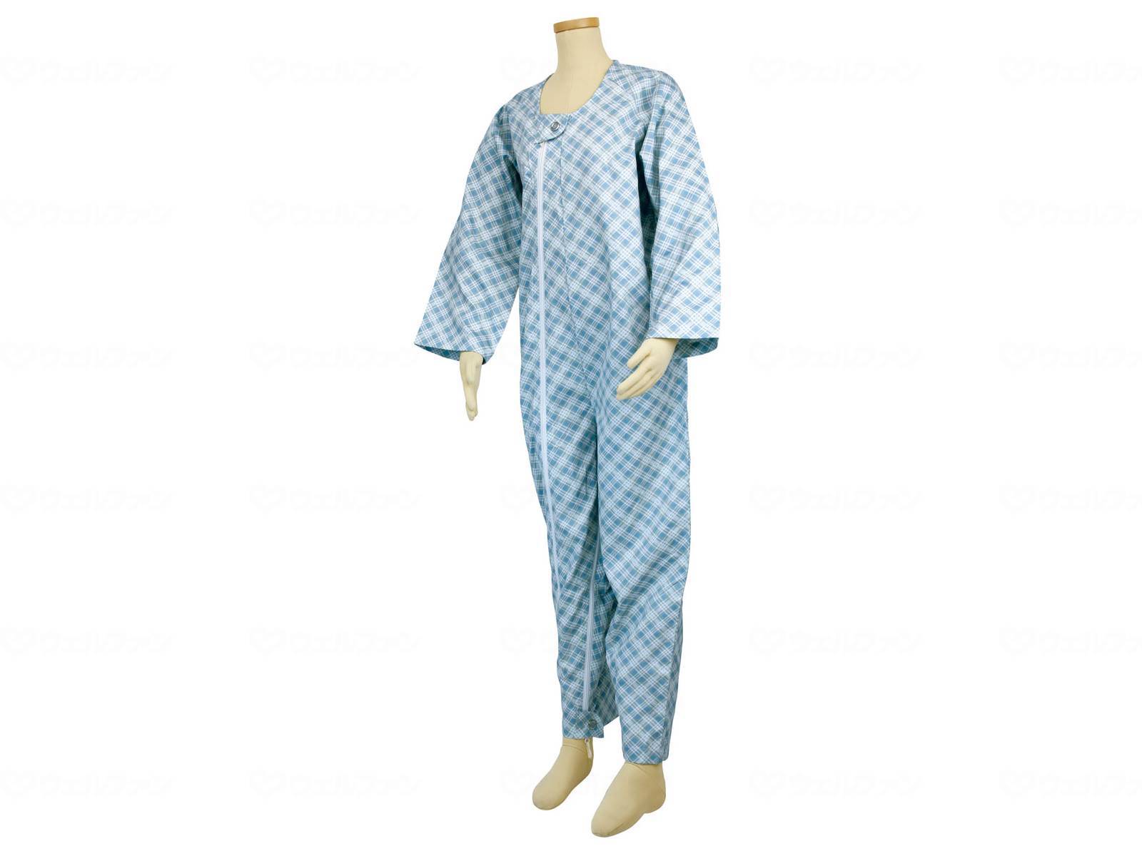 ウェルファン テイコブ エコノミー上下続き服/サックス/M 1個（ご注文単位1個）【直送品】