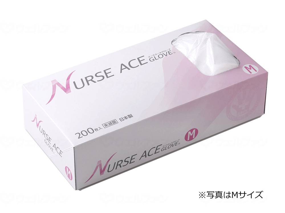 ウェルファン ナースエースグローブ ナチュラル/箱/M 1個(ご注文単位1個)【直送品】