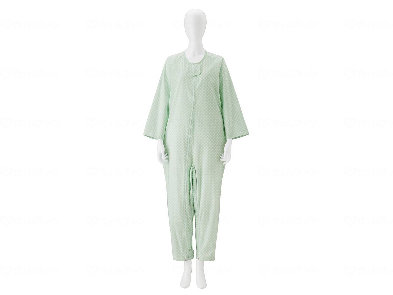 ウェルファン 竹虎 介護ねまき/グリーン/L 1個（ご注文単位1個）【直送品】
