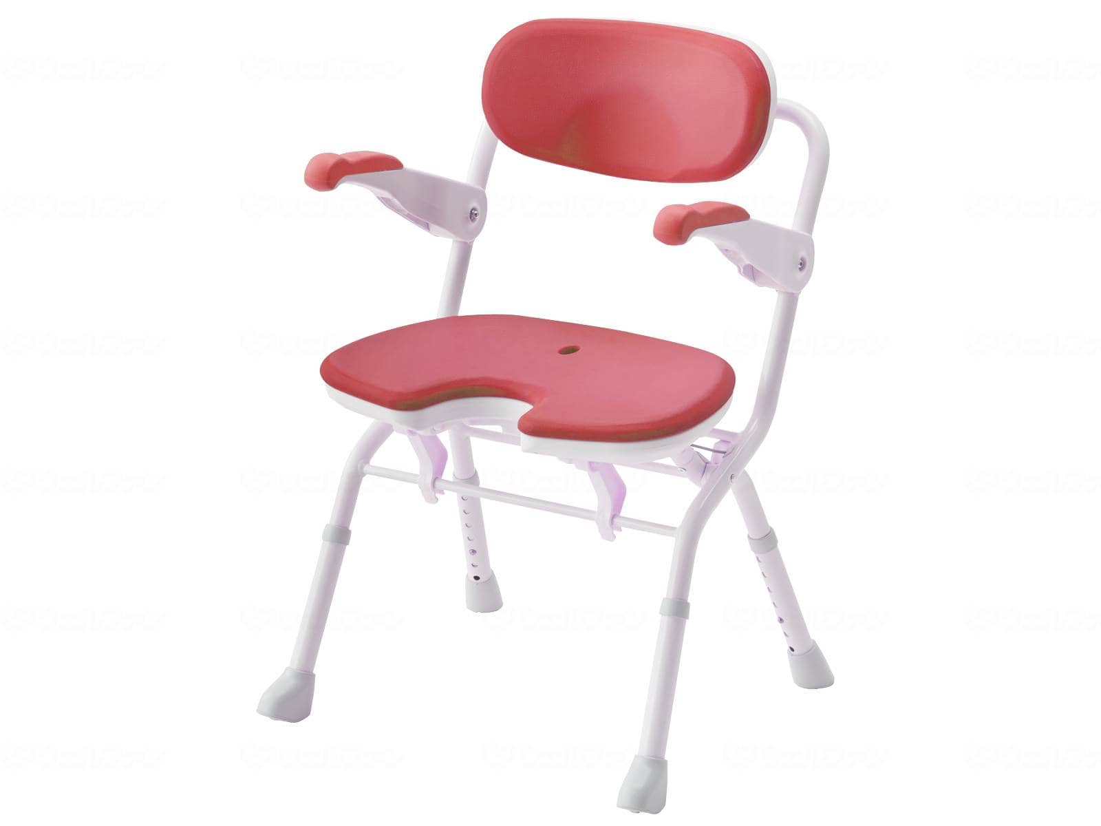 ウェルファン 楽らく開閉シャワーベンチ U/レッド 1台（ご注文単位1台）【直送品】