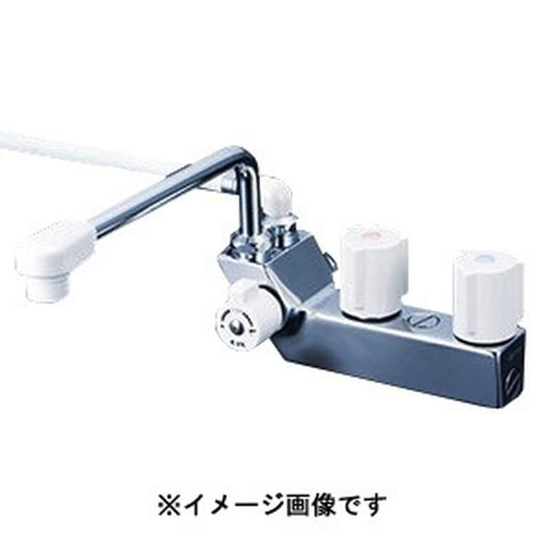 KVK 2302807 デッキ型一時止水付2ハンドルシャワー 左側シャワー KF207NR3 1個（ご注文単位1個）【直送品】