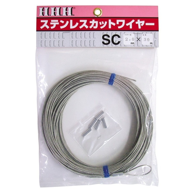 スリーエッチ 423573 SC3×30ステンレスカットワイヤー3.0×30M #107623 1個（ご注文単位1個）【直送品】