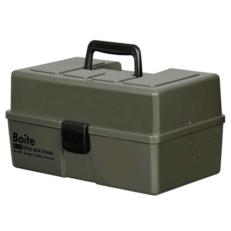 中山福 工具箱 ツールボックス Boite 仕切式 カーキ MA-4028 1個（ご注文単位1個）【直送品】