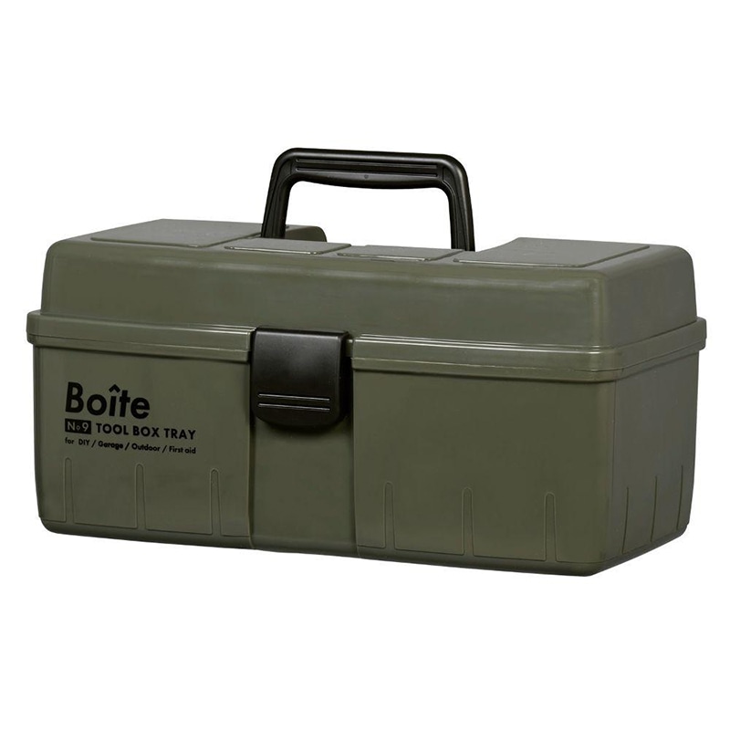 中山福 工具箱 ツールボックス Boite 中皿式 カーキ MA-4025 1個（ご注文単位1個）【直送品】