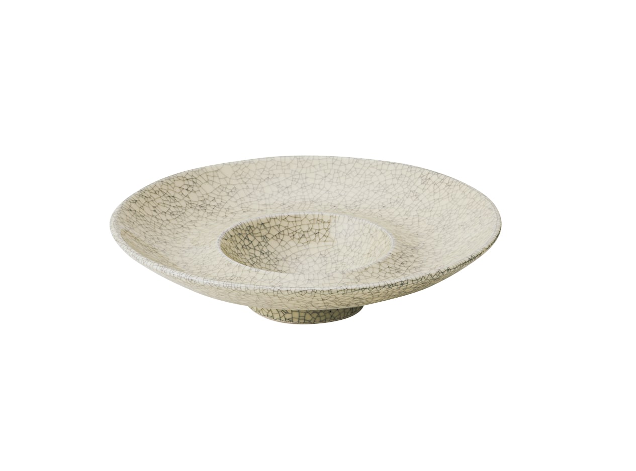 丸モ高木陶器 アイボリー貫入22cmリムスープ 5A126-06 1個（ご注文単位1個）【直送品】