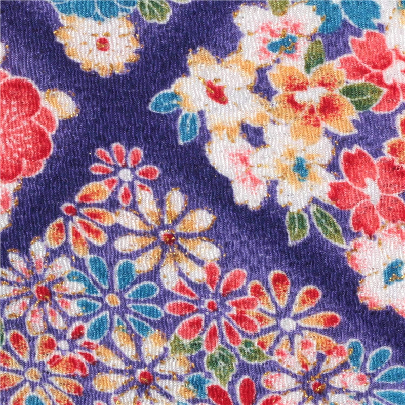 花柄 青