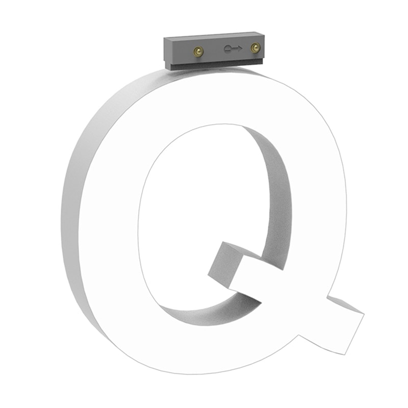 LEDチャネル文字 abcMIX スライドレール式 吊り下げタイプ H100mm 大文字 Q 1個(ご注文単位1個)【直送品】