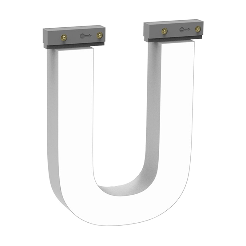 LEDチャネル文字 abcMIX スライドレール式 吊り下げタイプ H100mm 大文字 U 1個(ご注文単位1個)【直送品】