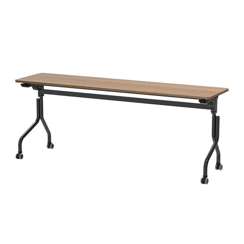 アール・エフ・ヤマカワ パラレル　フォールディングテーブル1800×450 ウォルナット×ブラック脚 RFPFT-1845DM-BL 1台（ご注文単位1台）【直送品】