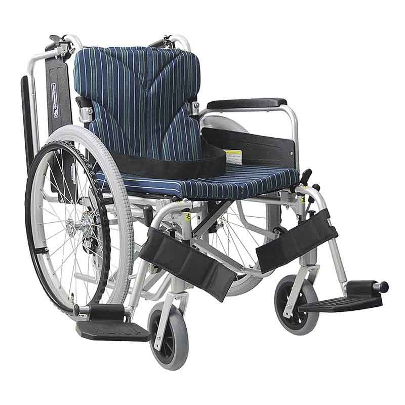 車いす 自走用・アルミ製 背折れ式 KA822-40B-M ピーコックブルーNo.10 1台(ご注文単位1台)【直送品】