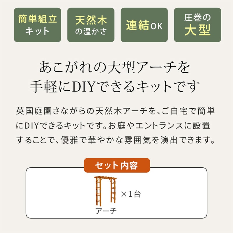 住まいスタイル 天然木製アーチ フレックス パーゴラ 1台 幅190cm FLPG-R1900 1台（ご注文単位1台）【直送品】