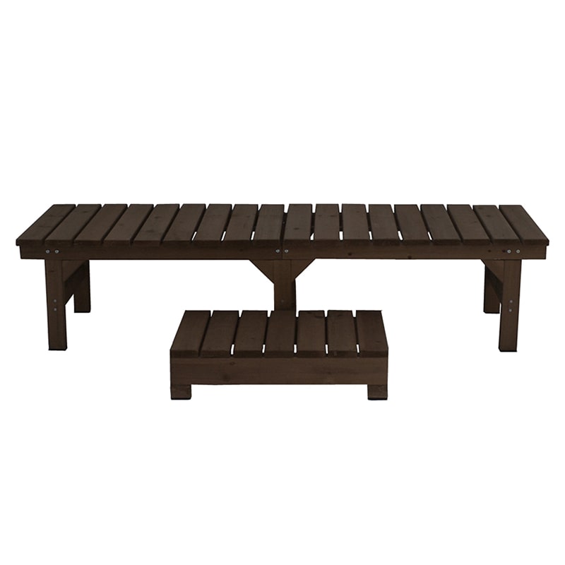 住まいスタイル ユニット縁台ベンチ ひより ステップセット 174×55 ダークブラウン DE-17455STP-DBR 1セット（ご注文単位1セット）【直送品】