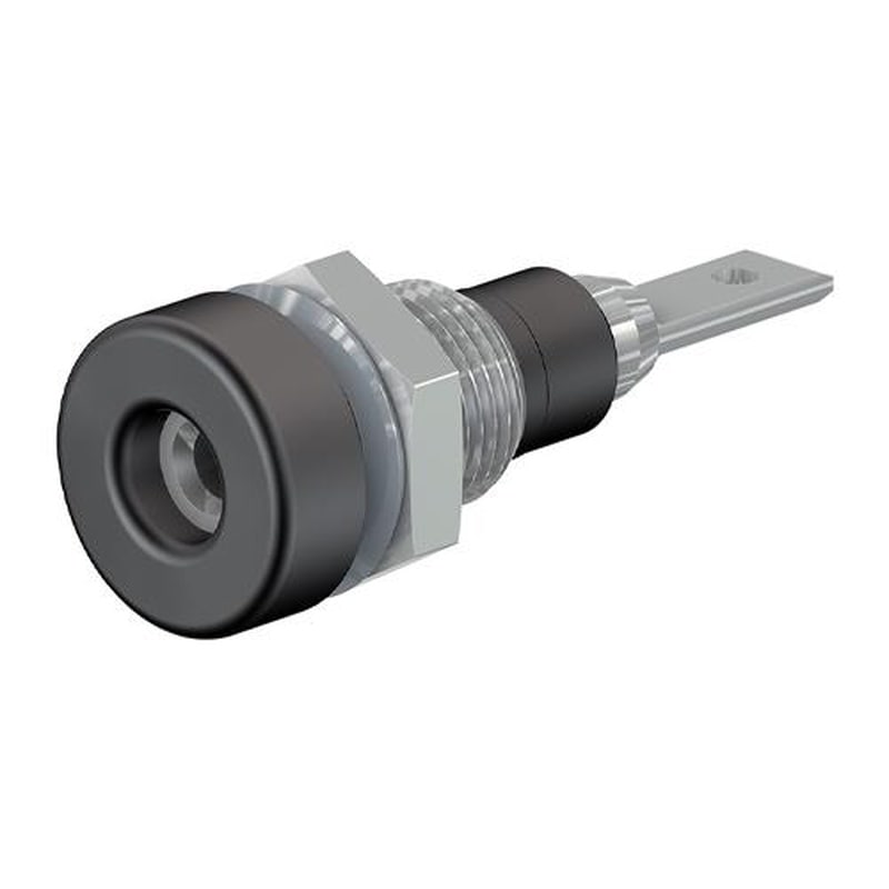 エスコ EA940DP-501 φ2mm/M6パネルマウントソケット(黒) 1個（ご注文単位1個）【直送品】