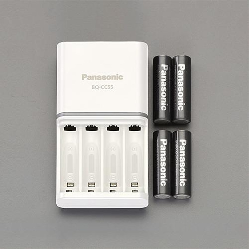 エスコ EA758YS-130C 単3・単4急速充電器(エネループプロ/単3x4本付) 1個(ご注文単位1個)【直送品】