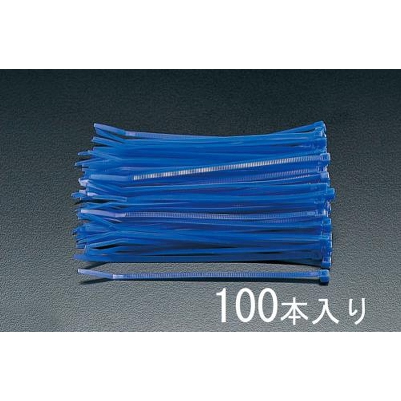 エスコ EA475D-200 200x4.6mm結束バンド(青/100本) 1個（ご注文単位1個）【直送品】