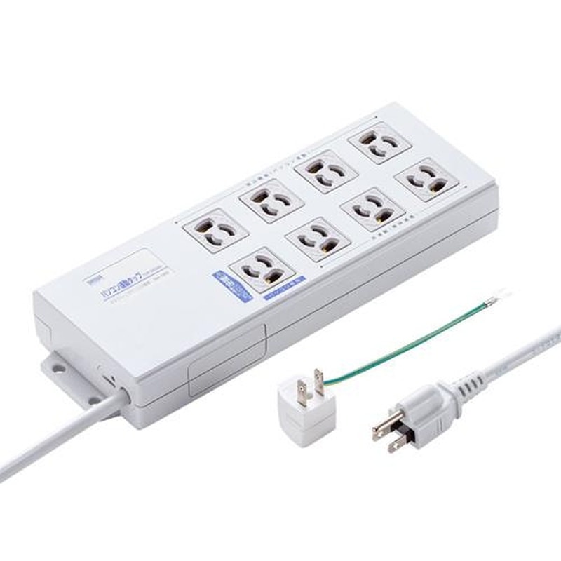 エスコ EA815GM-383 125V/15Ax2mパソコン連動タップ(8口/BOX型) 1個(ご注文単位1個)【直送品】