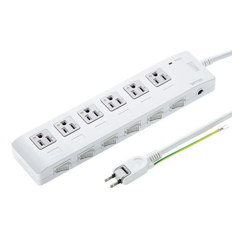 エスコ EA815GM-409 125V/15Ax2m省エネタップ(6口/3P) 1個(ご注文単位1個)【直送品】