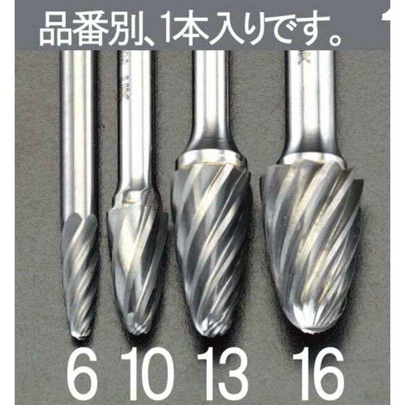 エスコ EA819JY-13 12x25mm/6mm軸超硬カッター(アルミ用) 1個（ご注文単位1個）【直送品】