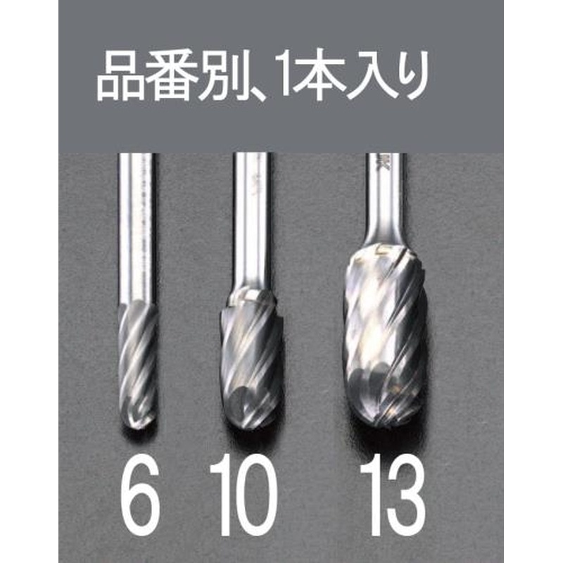 エスコ EA819JZ-13 12x25mm/6mm軸超硬カッター(アルミ用) 1個（ご注文単位1個）【直送品】