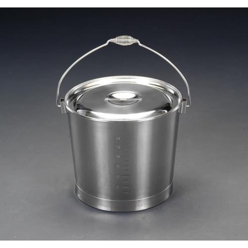 エスコ EA508S-13 15Lバケツ・ふた付(ステンレス製) 1個（ご注文単位1個）【直送品】