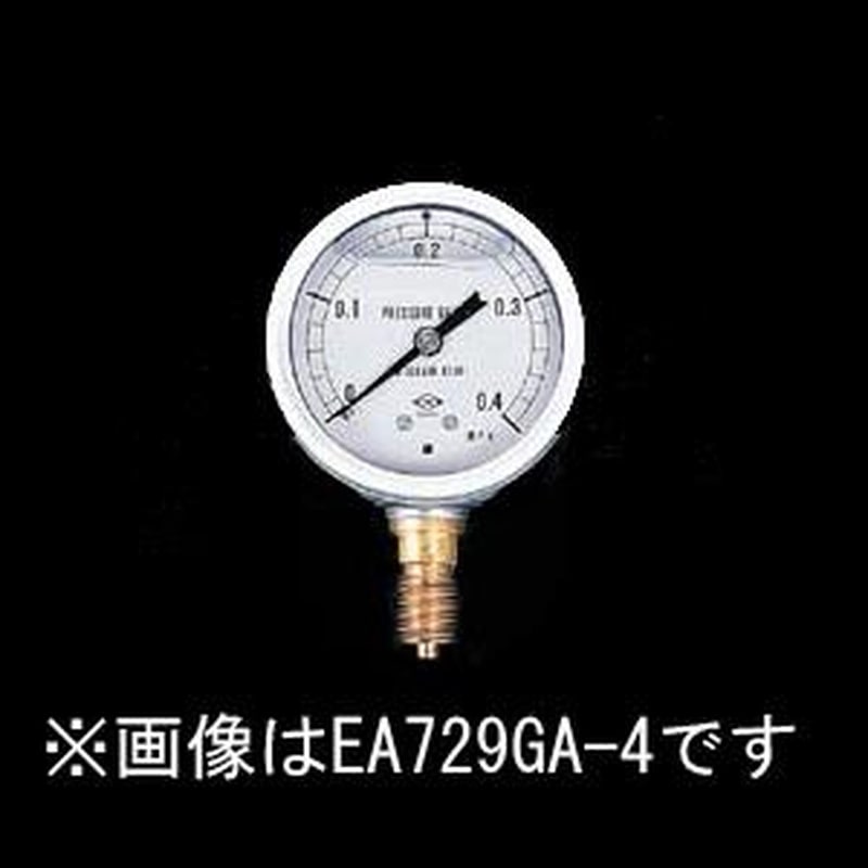 エスコ EA729GA-4 G1/4”/60mm/0-0.4MPa圧力計(グリセリン入) 1個(ご注文単位1個)【直送品】