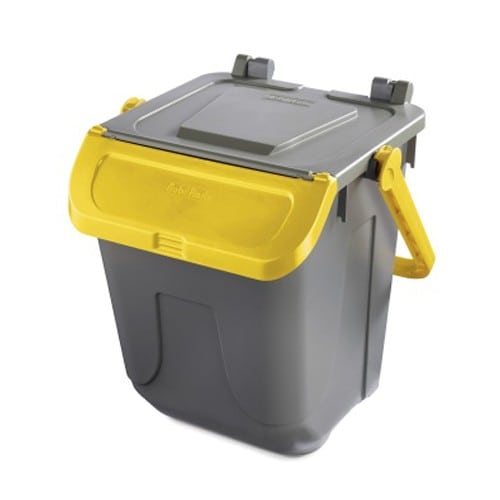エスコ EA995CB-32 25L ダストボックス(フタロック付/黄) 1台 (ご注文単位1台)【直送品】