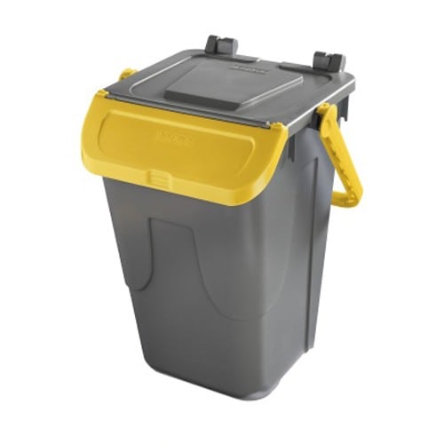 エスコ EA995CB-34 35L ダストボックス(フタロック付/黄) 1台 (ご注文単位1台)【直送品】