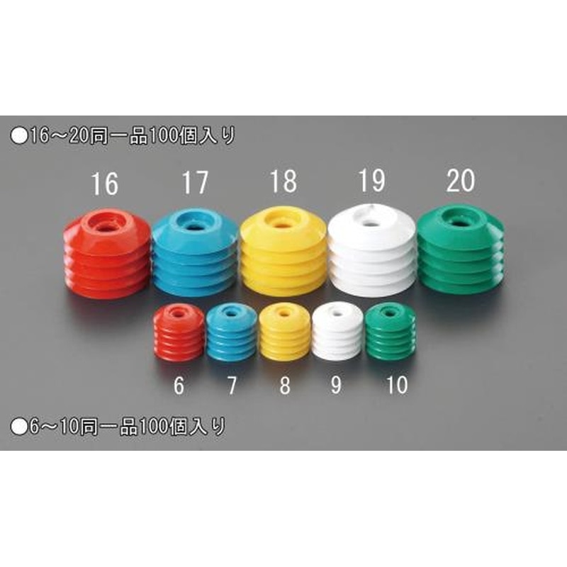 エスコ EA949CP-10[緑小]ポイントベース(100個) 1個（ご注文単位1個）【直送品】