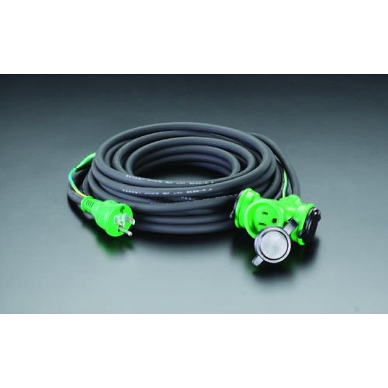 エスコ EA815GA-31 AC125V/15A/10m延長コード(防雨型/黒) 1個(ご注文単位1個)【直送品】