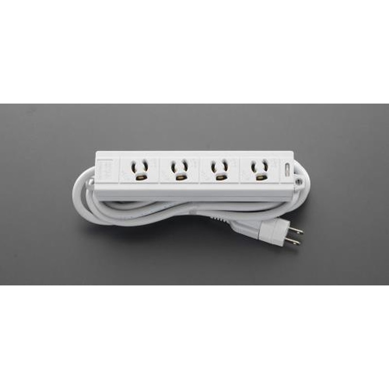 エスコ EA815GL-37 AC125V/15Ax3mタップ(4口・ヌケドメ・マグネット付) 1個(ご注文単位1個)【直送品】
