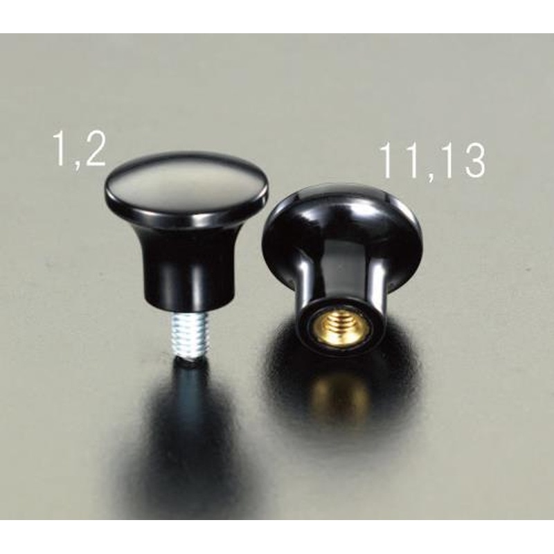 エスコ EA948B-13 M6/φ25mm雌ねじノブ(フェノール樹脂) 1個（ご注文単位1個）【直送品】