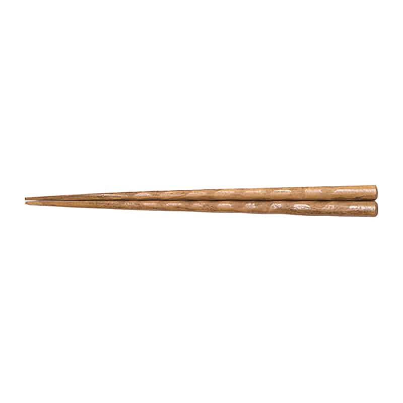 山下工芸 彫刻木箸 太 栗 27025440 1組（ご注文単位1組）【直送品】