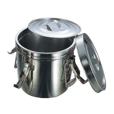 18-8 フック付 ダブル食缶 14L(シリコンパッキン) 1個(ご注文単位1個)【直送品】