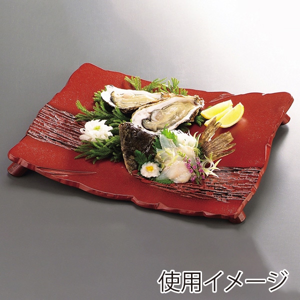 福井クラフト 越前漆器 木製懐石 尺5U乱引四足関白盛器 根来浮雲 55010820 1個(ご注文単位1個)【直送品】