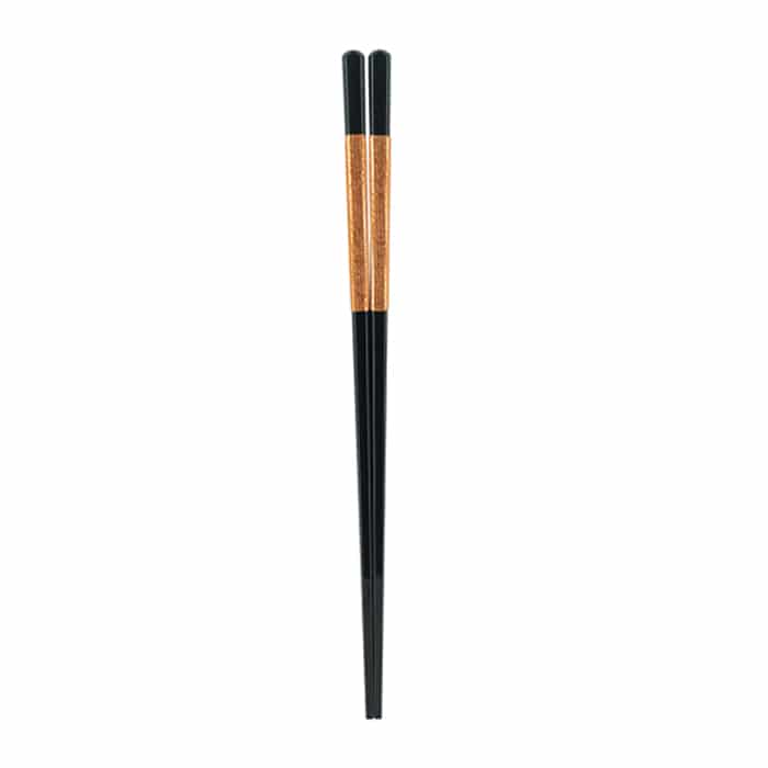 福井クラフト 糸巻き四角箸　22.5cm 黒／金盛帯 81018233 1組（ご注文単位1組）【直送品】