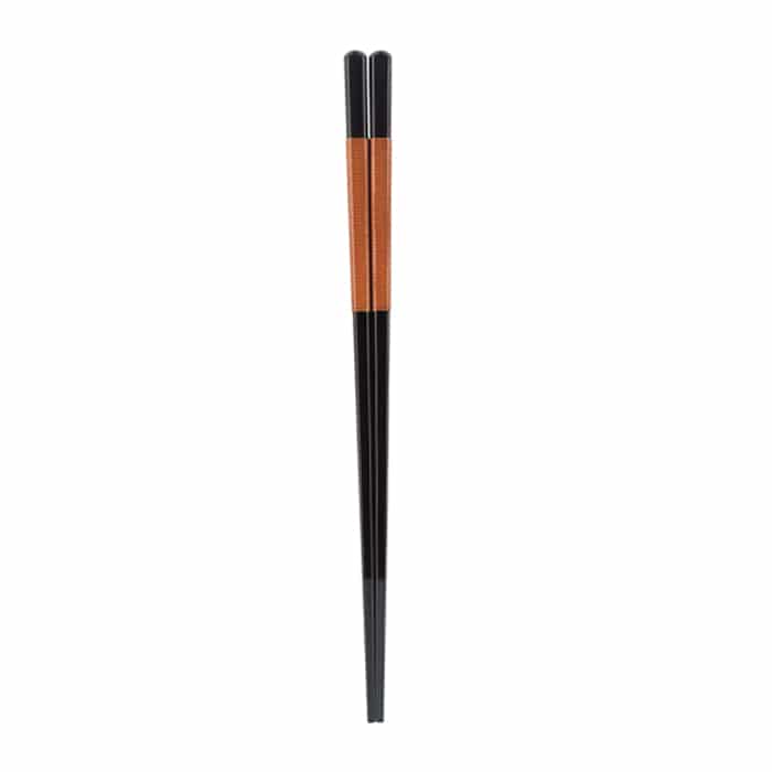 福井クラフト 糸巻き四角箸　22.5cm 黒／春慶帯 81018220 1組（ご注文単位1組）【直送品】