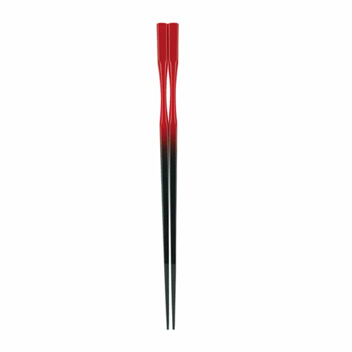 福井クラフト 杵型多久島箸　22.5cm 朱黒ぼかし塗 80601640 1組（ご注文単位1組）【直送品】