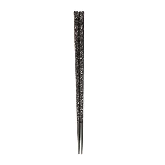 福井クラフト 面取角箸　22.6cm 黒／銀平目 30010120 1組（ご注文単位1組）【直送品】