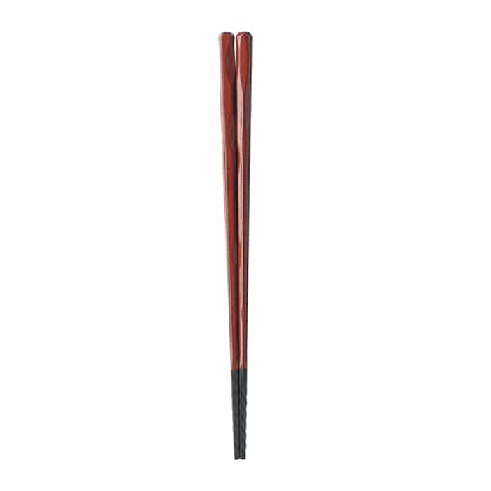 福井クラフト 六角一刀彫　麺泉箸　23cm 朱輝き 62160860 1組（ご注文単位1組）【直送品】