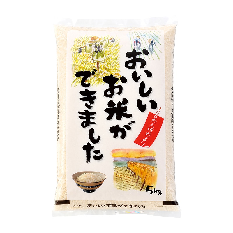 マルタカ 米袋　ポリ　マイクロドット たんぼだより　5kg PD0020 500枚/箱（ご注文単位1箱）【直送品】