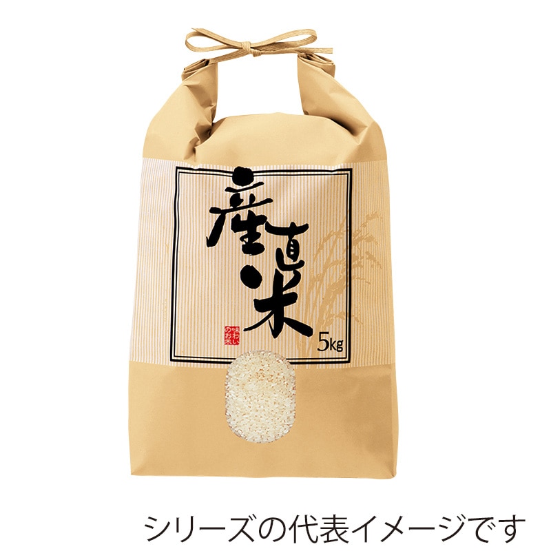 マルタカ 米袋　紐付クラフト 産直米 たてじま　窓あり　2kg KH0360 300枚/箱（ご注文単位1箱）【直送品】