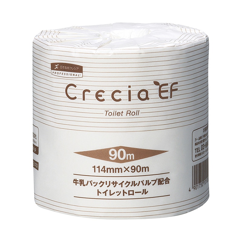 日本製紙クレシア クレシア EFトイレットロール 90m シングル 10101 1個(ご注文単位80個)【直送品】