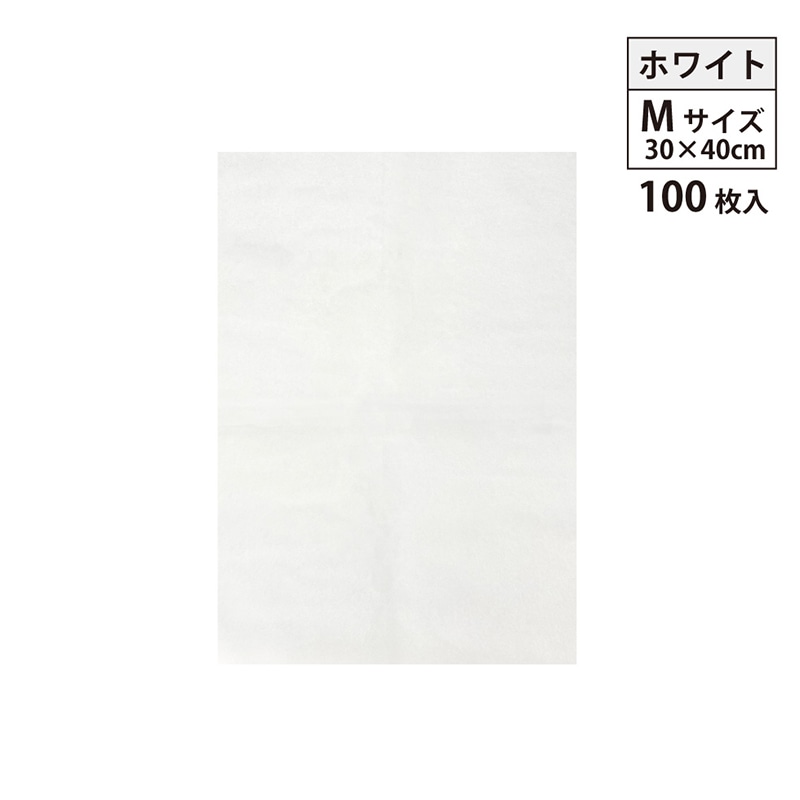エスパック 不織布インナーバッグ 薄タイプ M ホワイト 100枚/袋（ご注文単位1袋)【直送品】