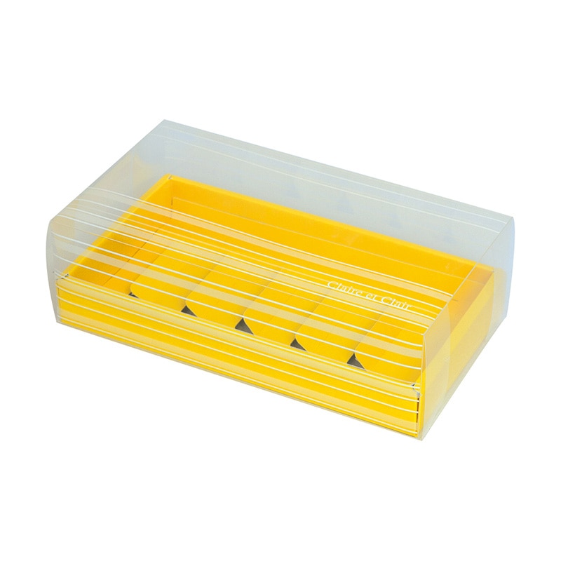 ヤマニパッケージ 洋菓子箱 クレールBOX ワイド イエロー 20-762YE 100セット/箱(ご注文単位1箱)【直送品】